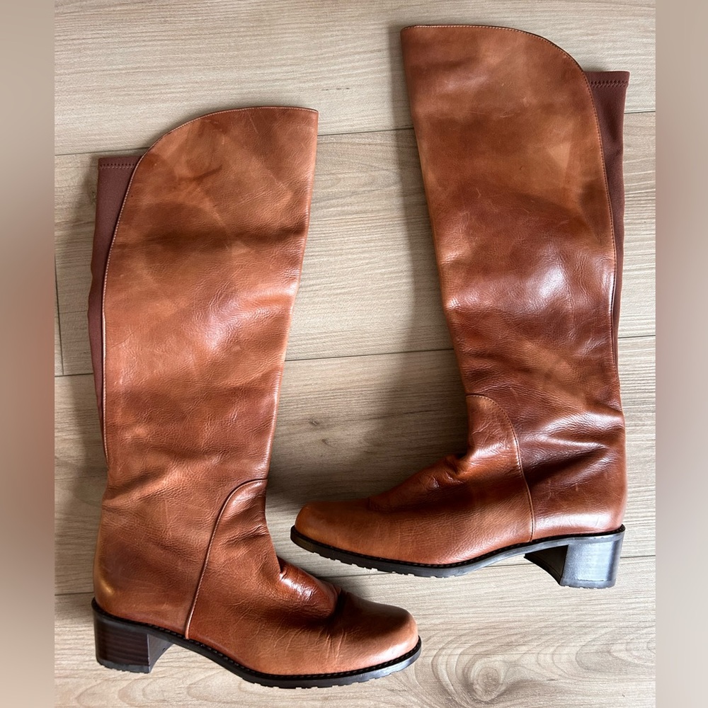 Stuart Weitzman Knee High Brown Riding Boots